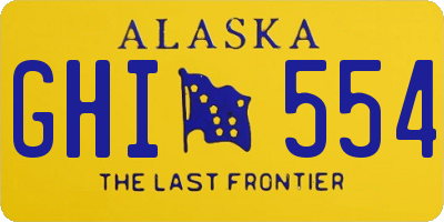 AK license plate GHI554