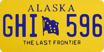 AK license plate GHI596