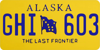 AK license plate GHI603