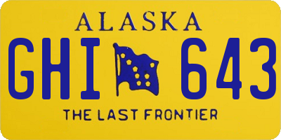AK license plate GHI643