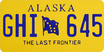 AK license plate GHI645