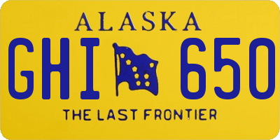 AK license plate GHI650