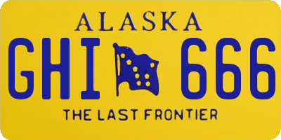 AK license plate GHI666