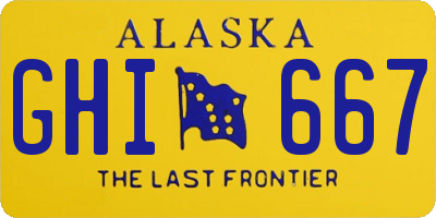 AK license plate GHI667