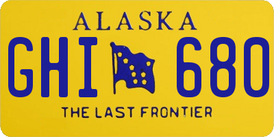 AK license plate GHI680