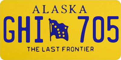 AK license plate GHI705