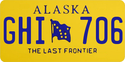 AK license plate GHI706