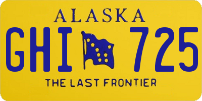 AK license plate GHI725
