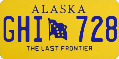 AK license plate GHI728
