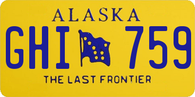 AK license plate GHI759