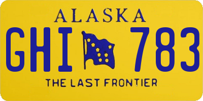 AK license plate GHI783