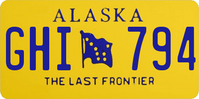 AK license plate GHI794