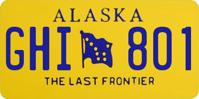 AK license plate GHI801