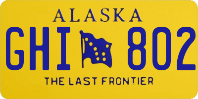 AK license plate GHI802