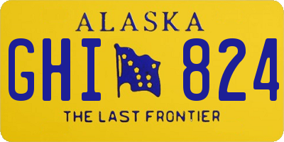 AK license plate GHI824