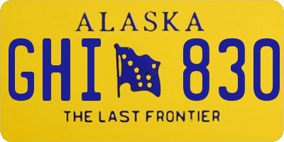 AK license plate GHI830