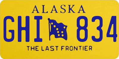AK license plate GHI834