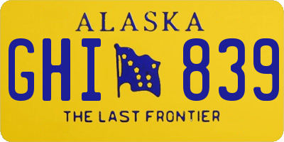 AK license plate GHI839