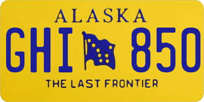 AK license plate GHI850