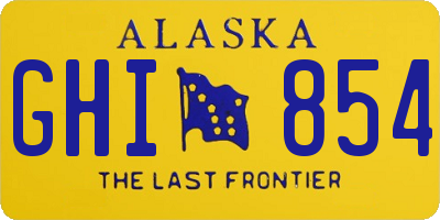 AK license plate GHI854