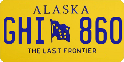AK license plate GHI860
