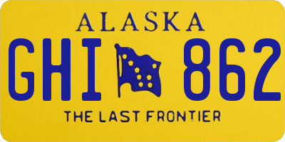 AK license plate GHI862