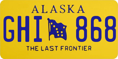 AK license plate GHI868