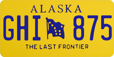 AK license plate GHI875