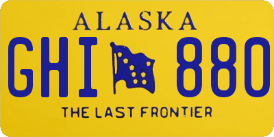 AK license plate GHI880