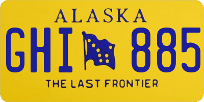 AK license plate GHI885