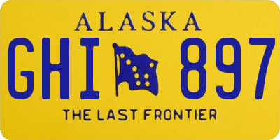 AK license plate GHI897