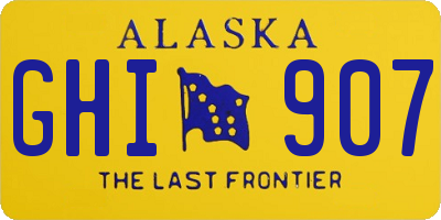 AK license plate GHI907