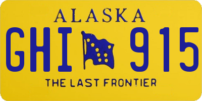 AK license plate GHI915