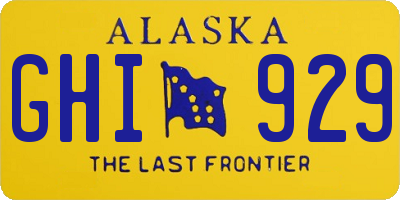 AK license plate GHI929