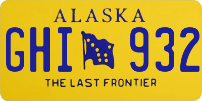 AK license plate GHI932