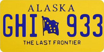 AK license plate GHI933