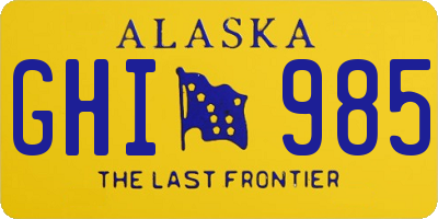 AK license plate GHI985