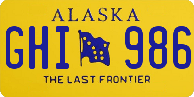 AK license plate GHI986