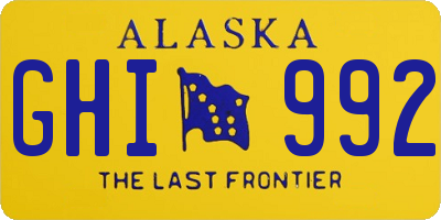 AK license plate GHI992