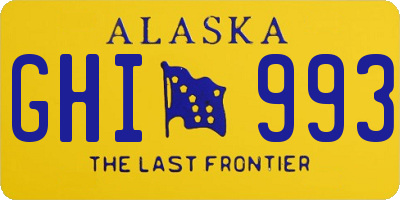 AK license plate GHI993