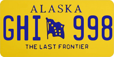 AK license plate GHI998