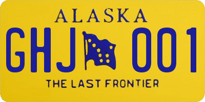 AK license plate GHJ001