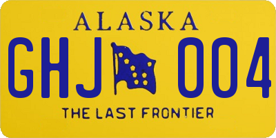 AK license plate GHJ004