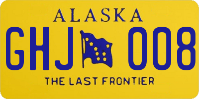 AK license plate GHJ008