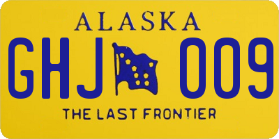 AK license plate GHJ009
