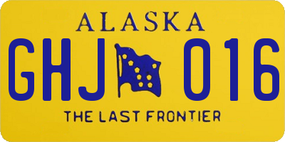 AK license plate GHJ016