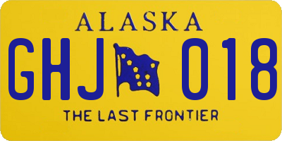 AK license plate GHJ018