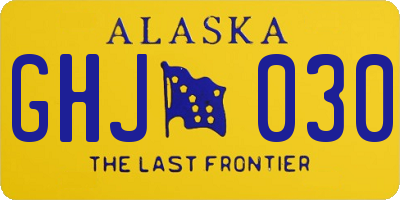 AK license plate GHJ030