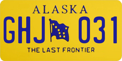AK license plate GHJ031