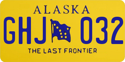 AK license plate GHJ032